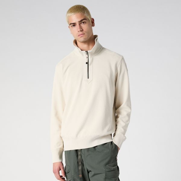 Parajumpers Lenard Half Zip Sweater Off White