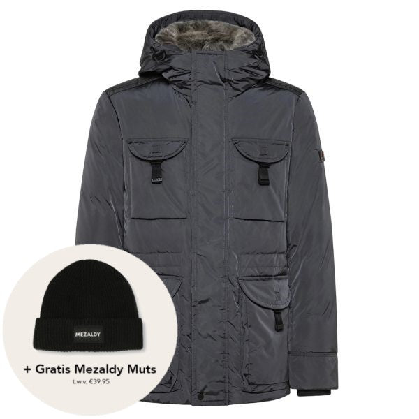 peuterey aiptek fur parka antraciet