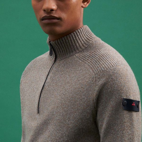 Peuterey Braille Zipped Sweater Bruin