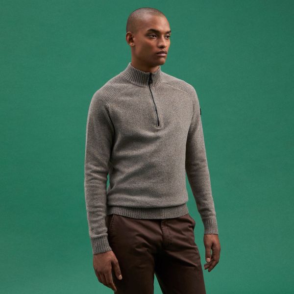Peuterey Braille Zipped Sweater Bruin