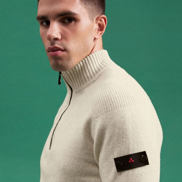 Peuterey Braille Zipped Sweater Off White
