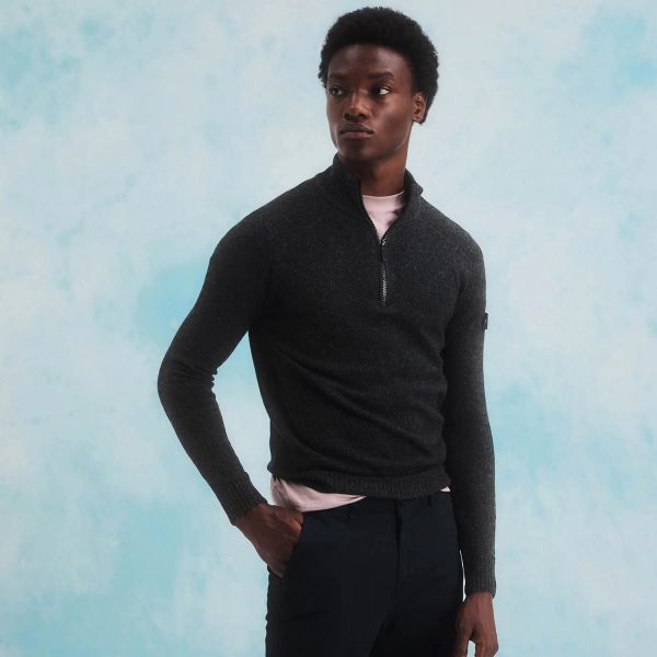 Peuterey Braille Zipped Sweater Antraciet