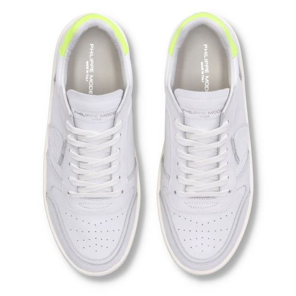 Philippe Model Nice Sneaker Wit/Neon Geel