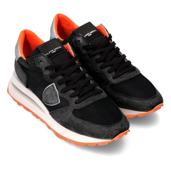 Philippe Model Tropez Haute Sneaker Zwart/Oranje
