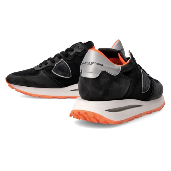 Philippe Model Tropez Haute Sneaker Zwart/Oranje