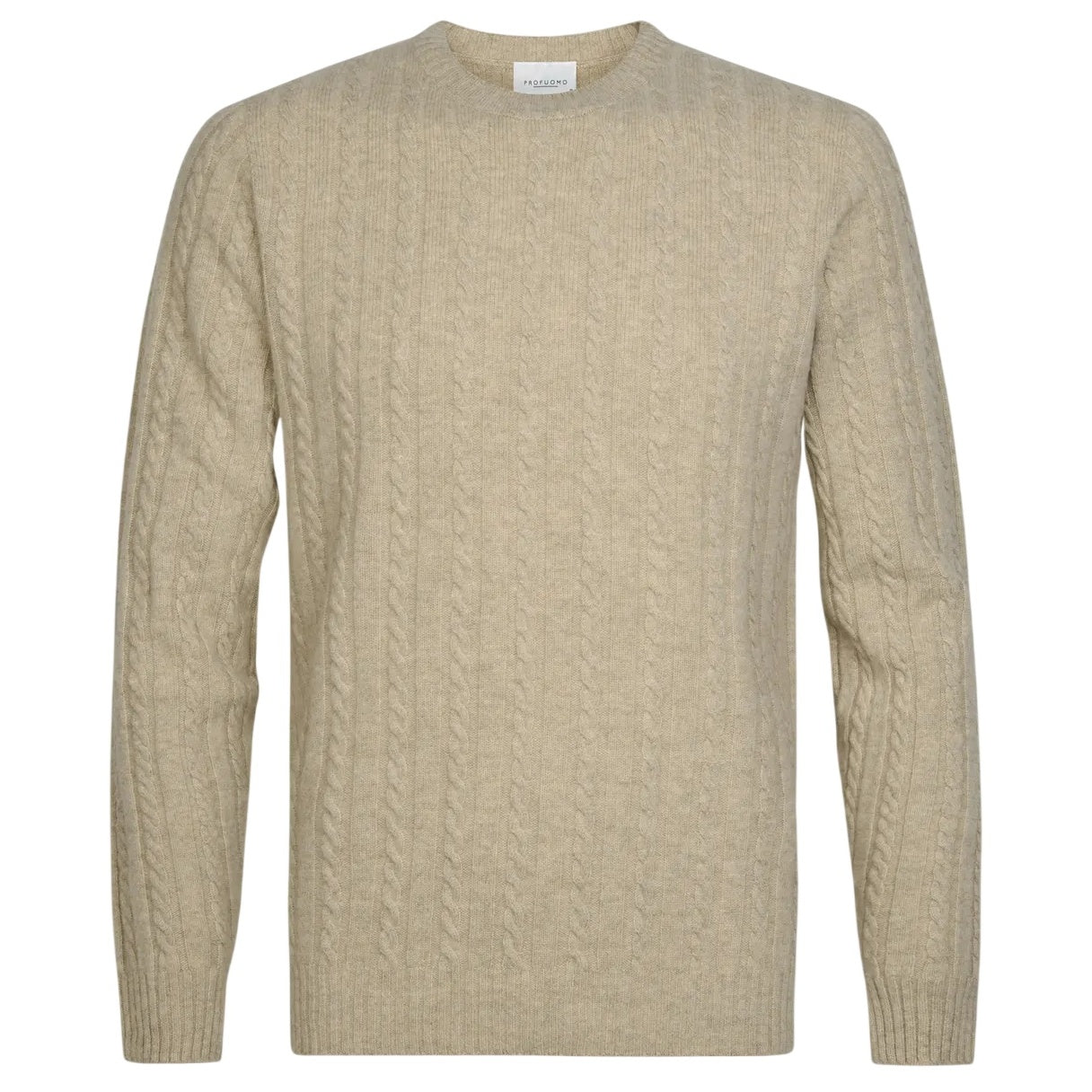 Profuomo Cashmere Cable Sweater Beige
