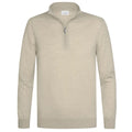 Profuomo Knitted Half Zip Sweater Beige