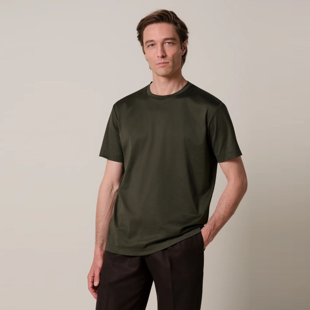 Profuomo Pima Cotton T-shirt Donker Groen