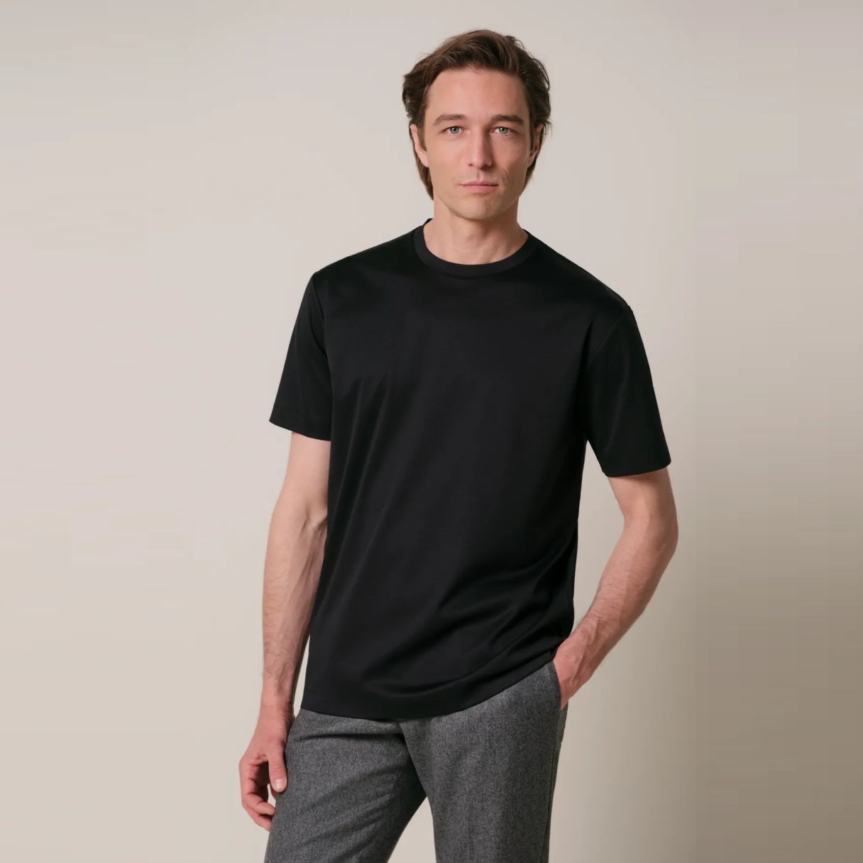 Profuomo Pima Cotton T-shirt Zwart