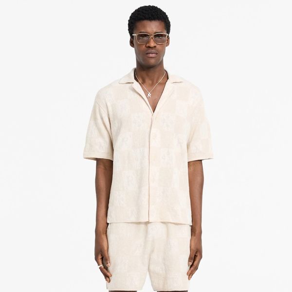 Represent Crochet Overhemd Beige