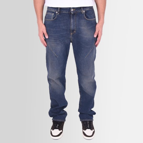 Represent Front Stitch Baggy Jeans Navy