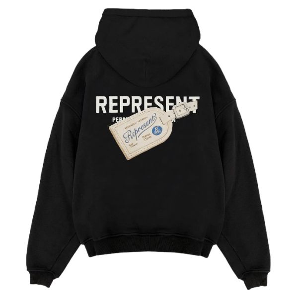 Represent Luggage Tag Hoodie Zwart