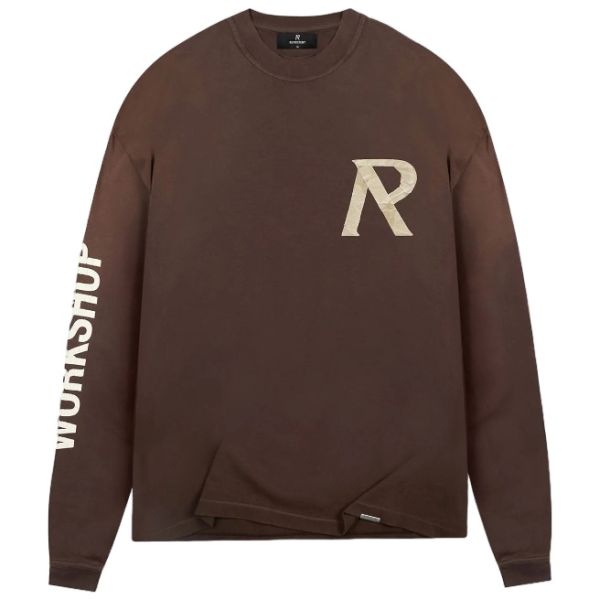 Represent Masking Tape Initial Longsleeve T-shirt Bruin