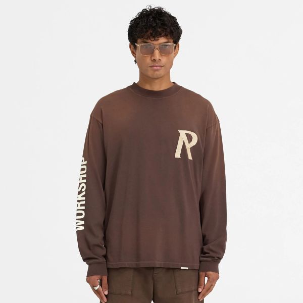Represent Masking Tape Initial Longsleeve T-shirt Bruin