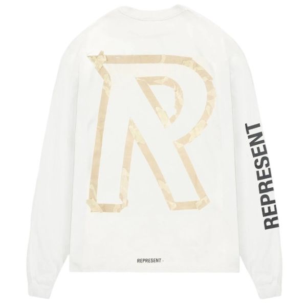 Represent Masking Tape Initial Longsleeve T-shirt Wit