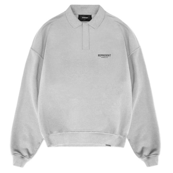 Represent Owners Club Longsleeve Polo Sweater Grijs