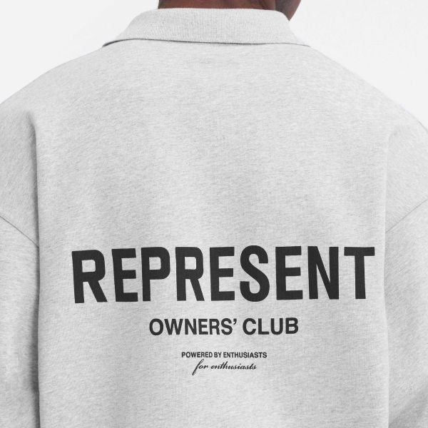 Represent Owners Club Longsleeve Polo Sweater Grijs