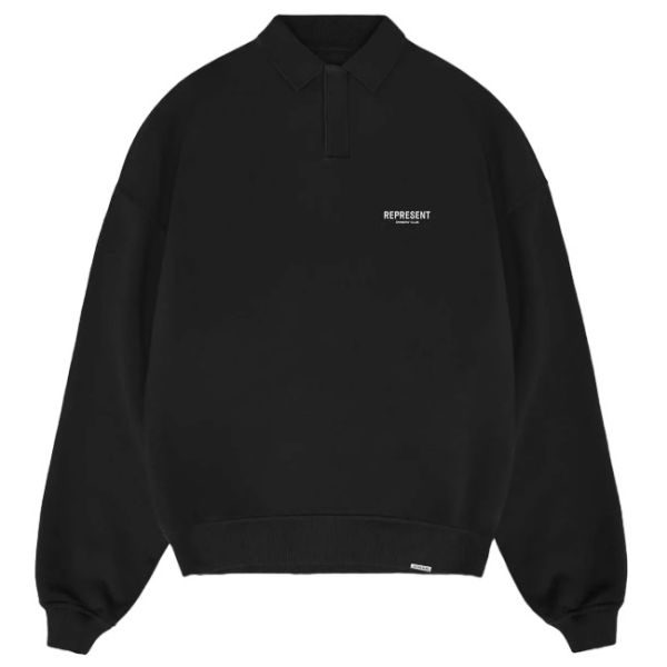 Represent Owners Club Longsleeve Polo Sweater Zwart