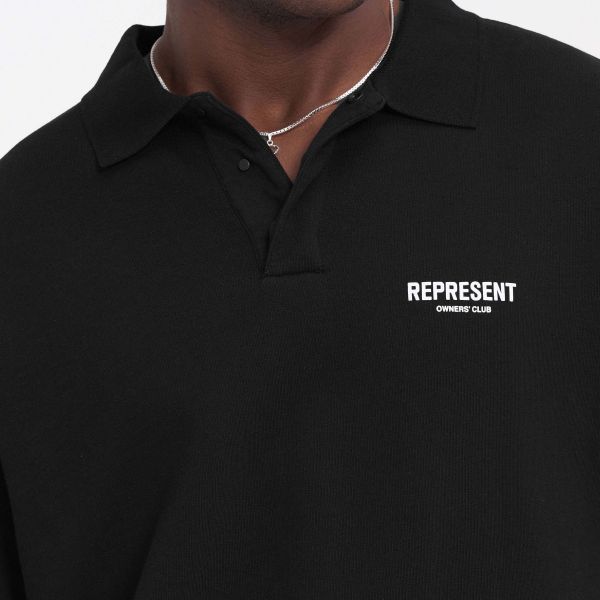 Represent Owners Club Longsleeve Polo Sweater Zwart