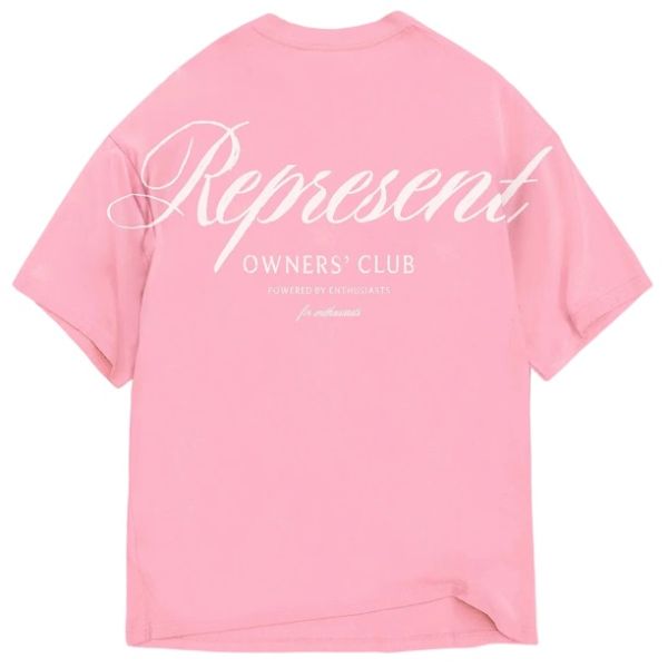 Represent Owners Club Script T-shirt Roze