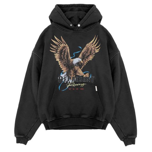 represent racing team eagle hoodie vintage zwart