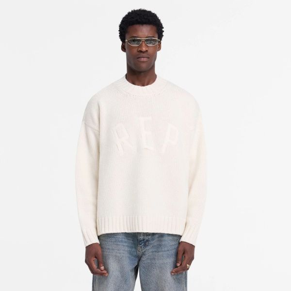 Represent Rep Knit Sweater Off White
