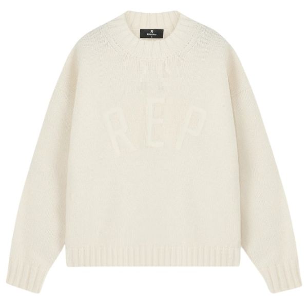 Represent Rep Knit Sweater Off White