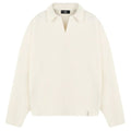 Represent Ribbed Knit Longsleeve Polo Off White