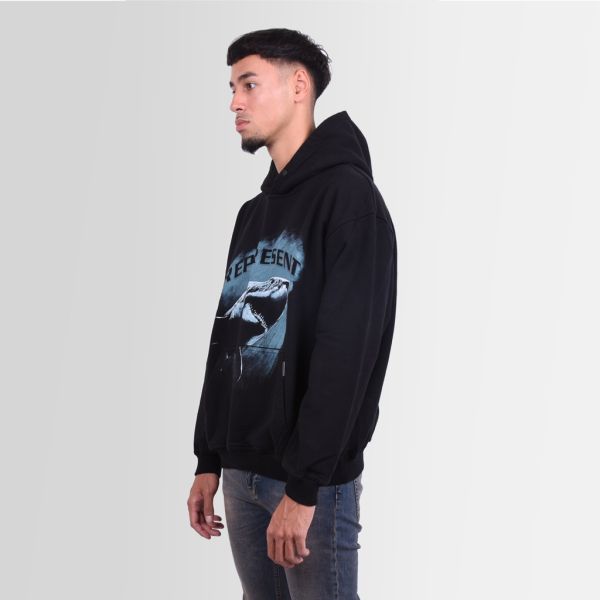 represent shark hoodie zwart