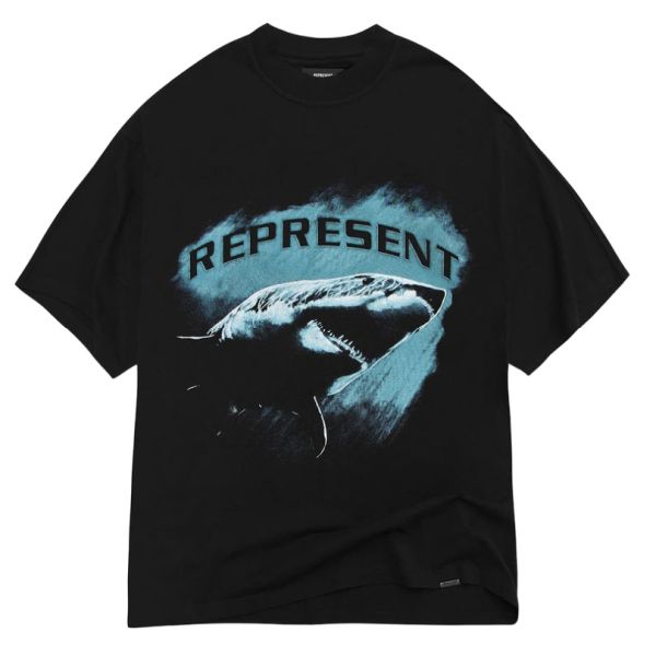 represent shark t-shirt zwart