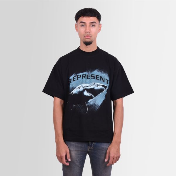 represent shark t-shirt zwart