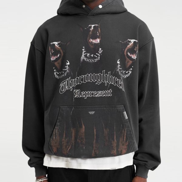 Represent Thoroughbred Hoodie Zwart