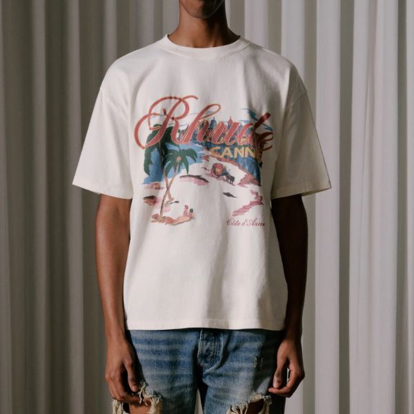 Rhude Cannes Beach T-shirt Off White