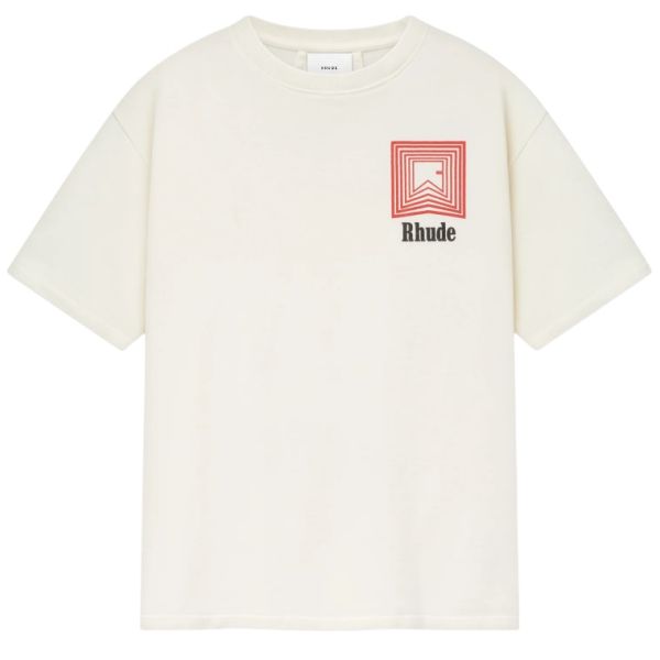 Rhude Chevron Logo Repeat T-shirt Off White