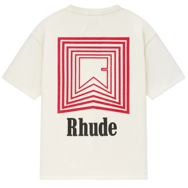 Rhude Chevron Logo Repeat T-shirt Off White