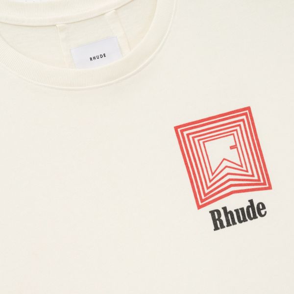 Rhude Chevron Logo Repeat T-shirt Off White