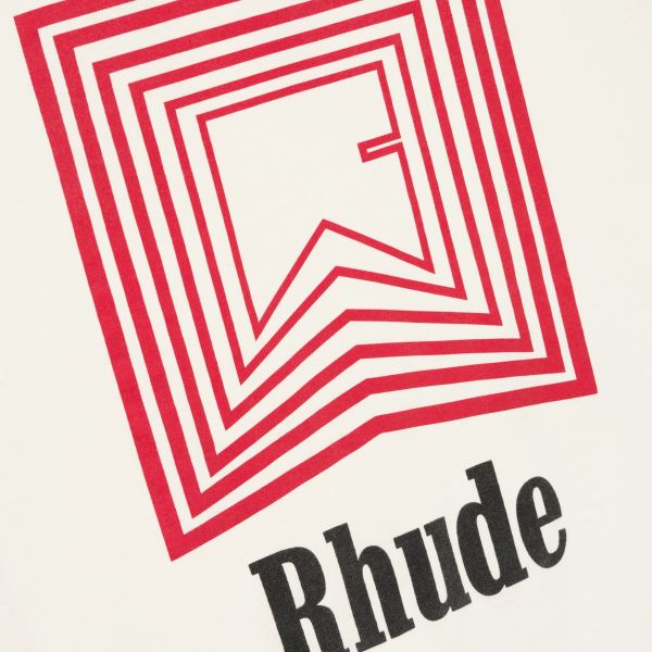 Rhude Chevron Logo Repeat T-shirt Off White