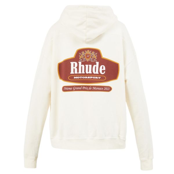 Rhude Racing Crest Hoodie Off White
