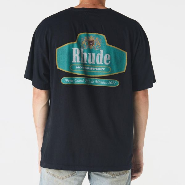 Rhude Racing Crest T-shirt Zwart