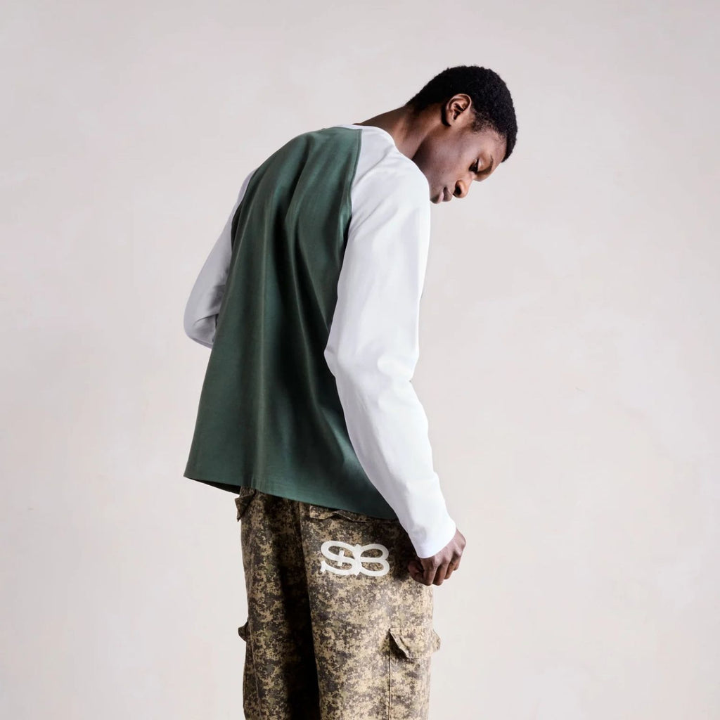 Saint Blanc Blend Logo Raglan Longsleeve T-shirt Groen/Wit