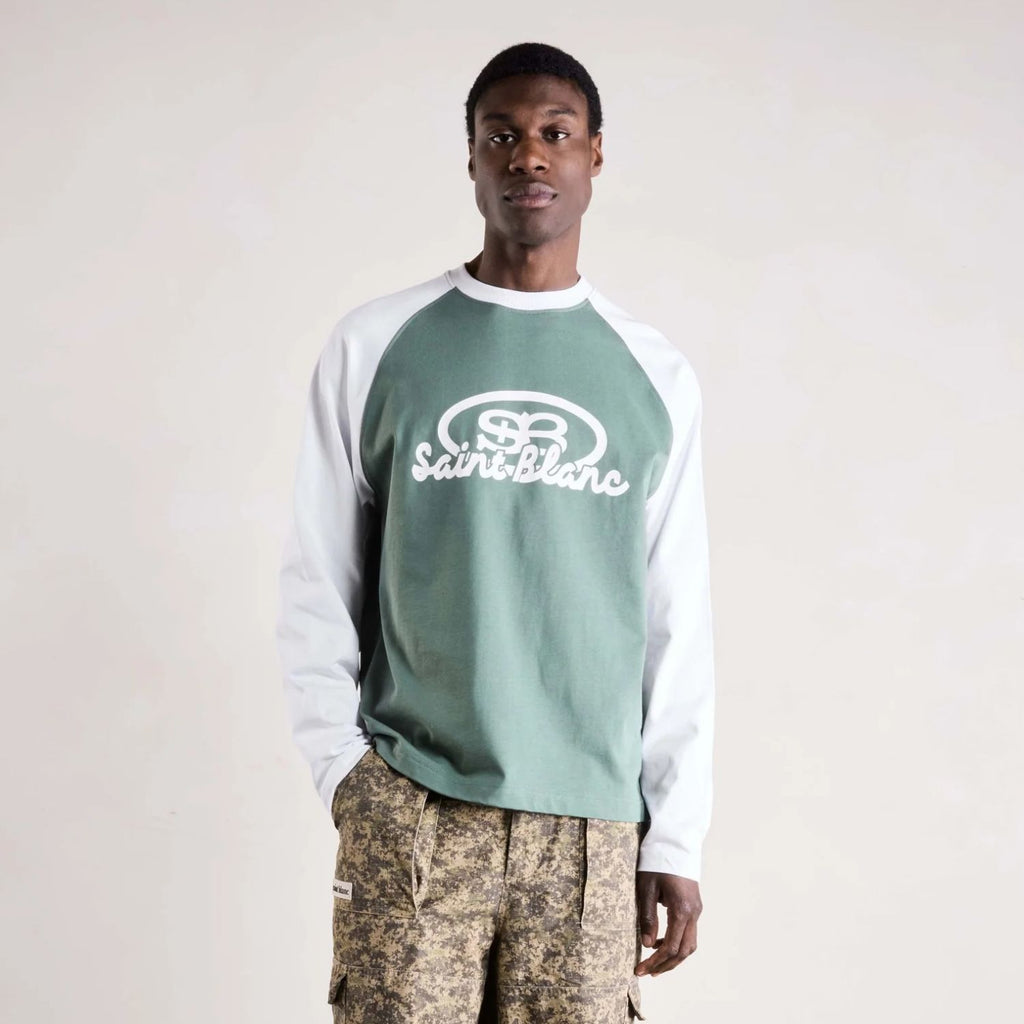 Saint Blanc Blend Logo Raglan Longsleeve T-shirt Groen/Wit