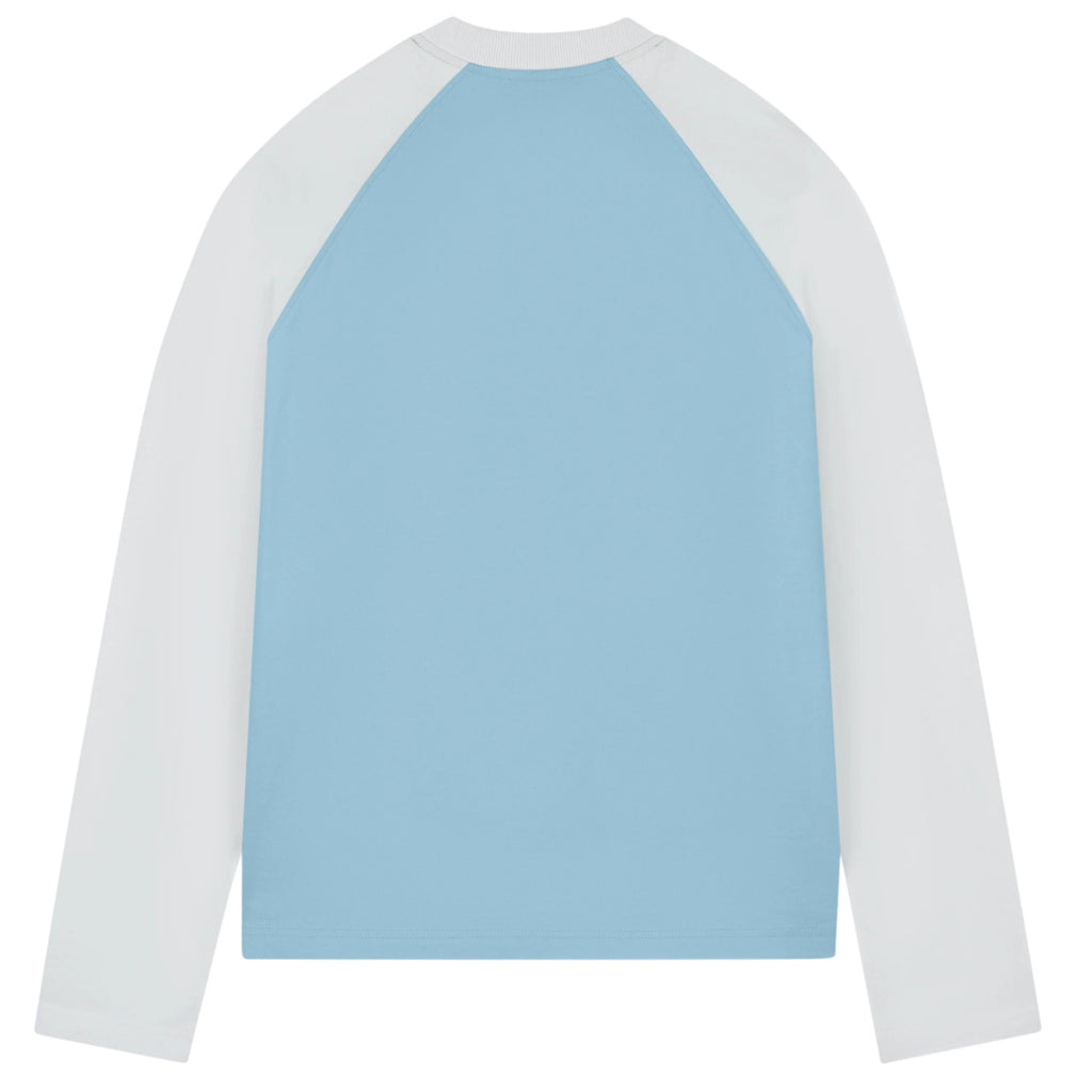 Saint Blanc Blend Logo Raglan Longsleeve T-shirt Licht Blauw/Wit