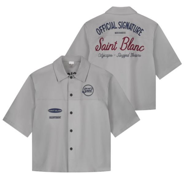 Saint Blanc Boxy Chain Overshirt Grijs