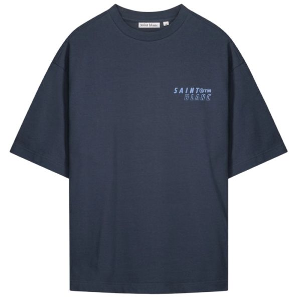 Saint Blanc Fine Line T-shirt Donker Blauw