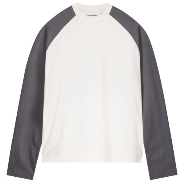 Saint Blanc Monogram Raglan Longsleeve T-shirt Wit/Antraciet