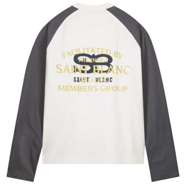 Saint Blanc Monogram Raglan Longsleeve T-shirt Wit/Antraciet