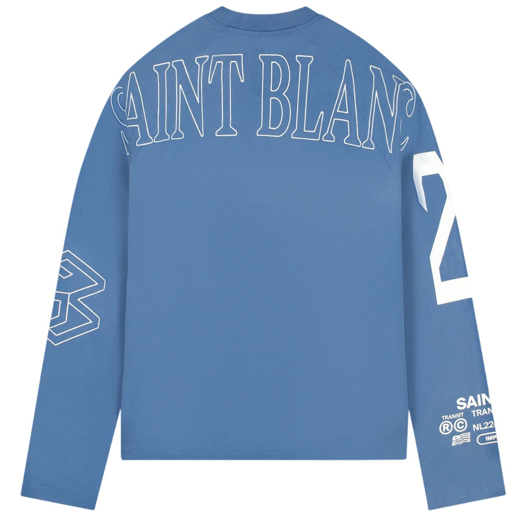 Saint Blanc Multi Logo Raglan Longsleeve T-shirt Blauw