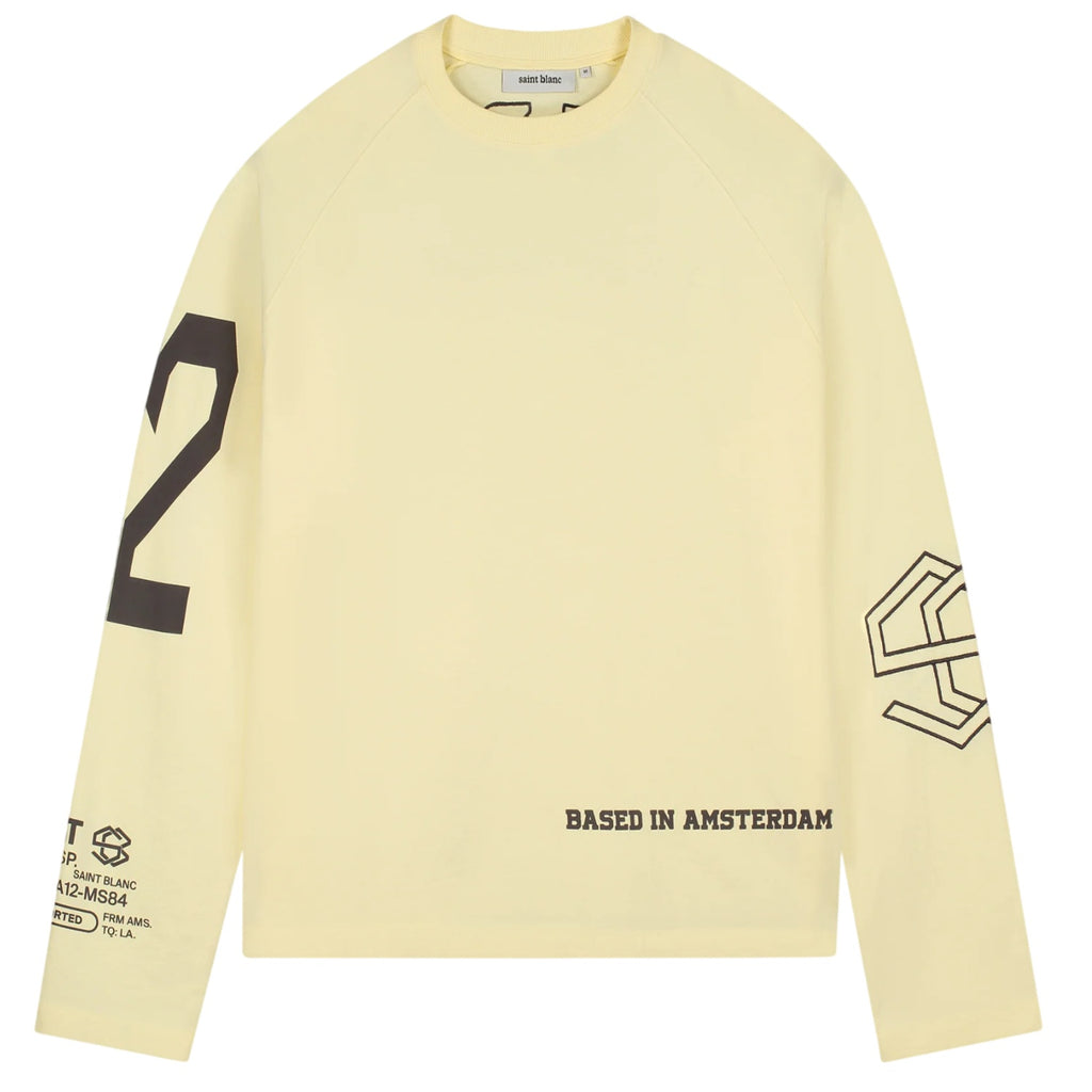 Saint Blanc Multi Logo Raglan Longsleeve T-shirt Geel