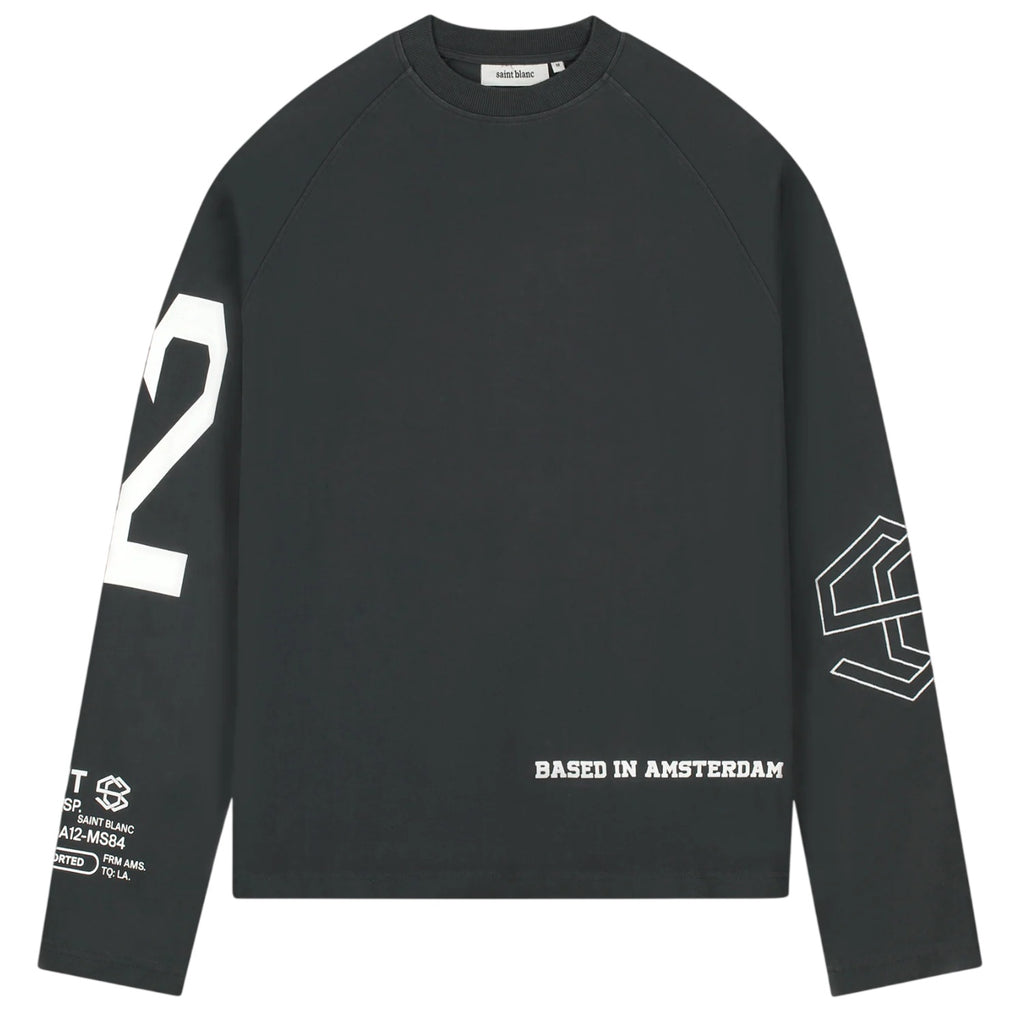 Saint Blanc Multi Logo Raglan Longsleeve T-shirt Zwart