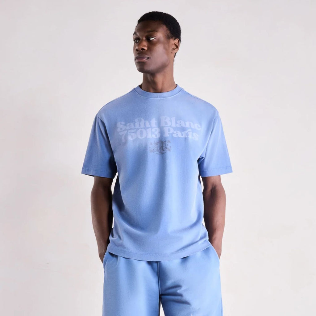Saint Blanc Postcode T-shirt Licht Blauw